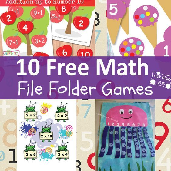 10 Free Math File Folder Games File Folder Activities File Folder 