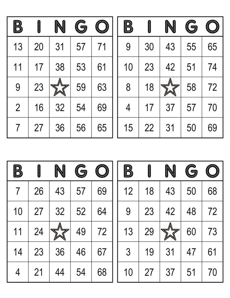 1000 Bingo Cards Pdf Download 4 Per Page Instant Printable Etsy 