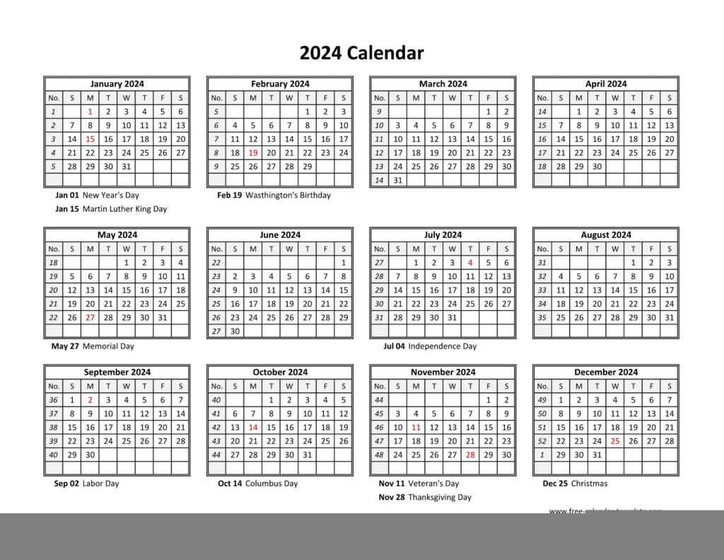 12 Month Calendar 2024 Free Printable Printable Calendar 2025