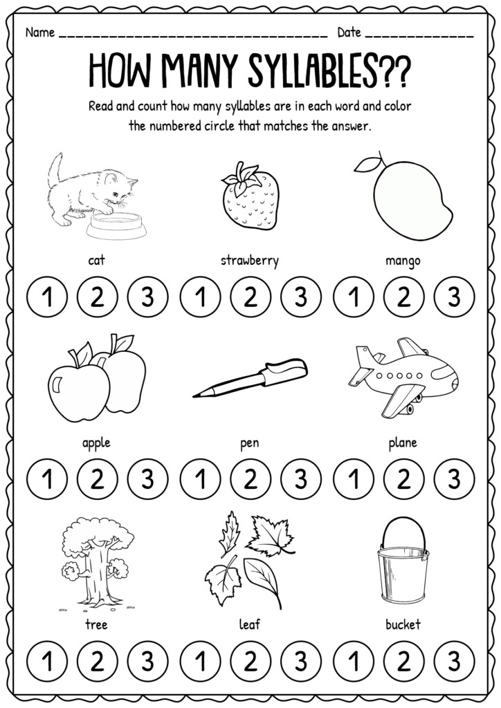19 Print Syllable Worksheets Kindergarten Free PDF At Worksheeto