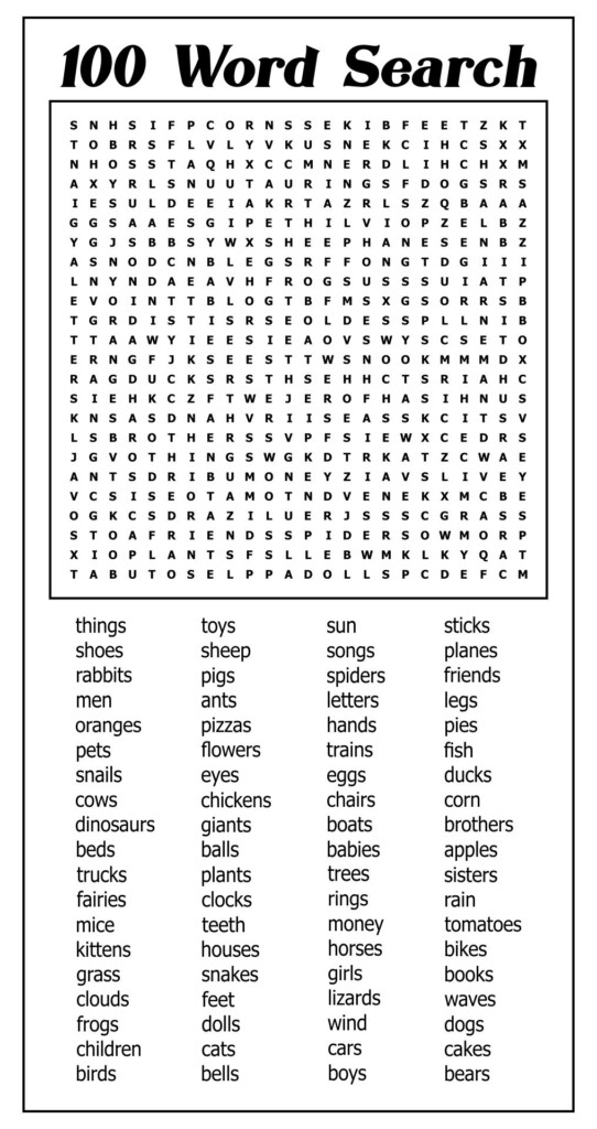 20 Best 100 Word Word Searches Printable Pdf For Free At Printablee 