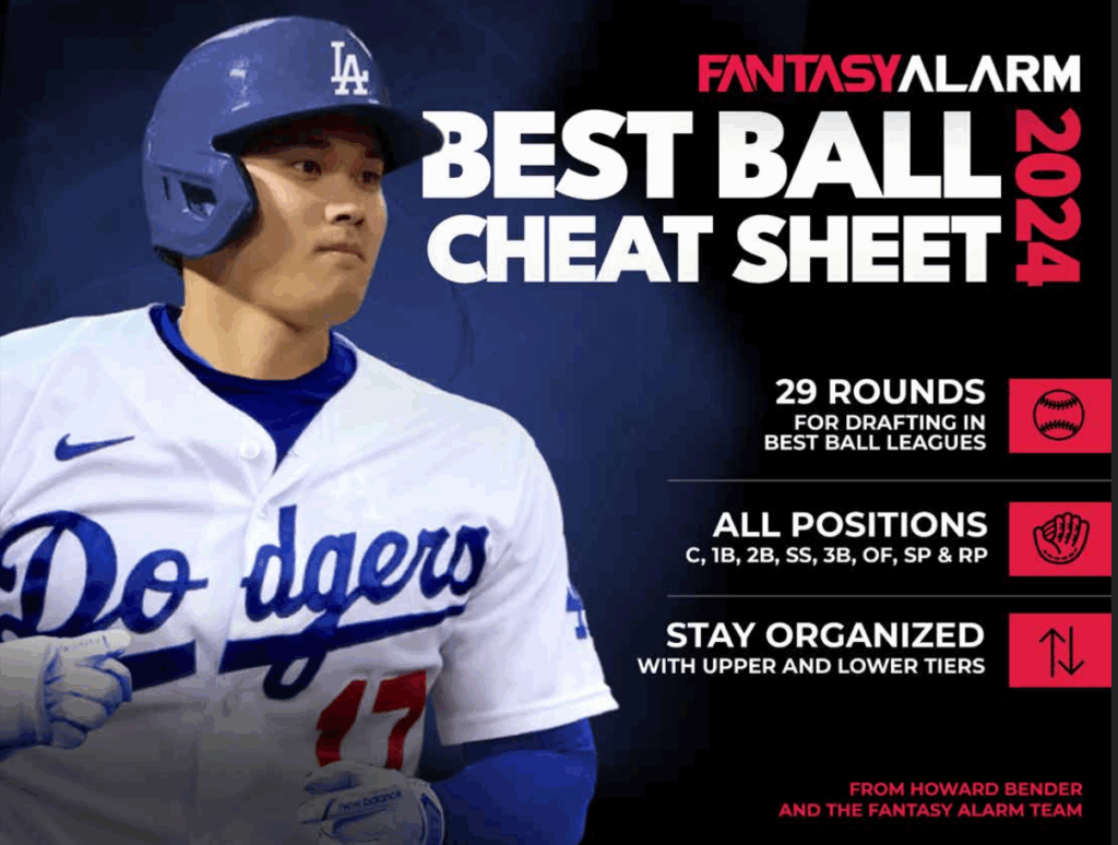 2024 Fantasy Baseball Cheat Sheet For Best Ball Drafts Printable PDF 