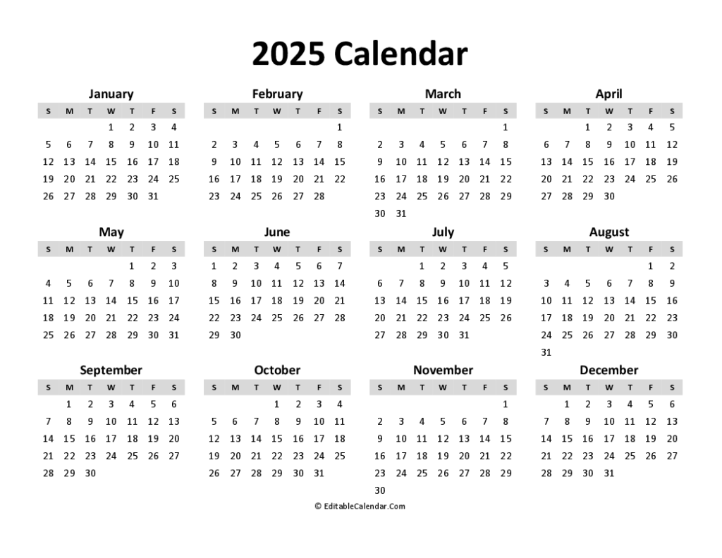 2025 Blank Calendar Sheets Printable Free Pdf Deanna Jenelle