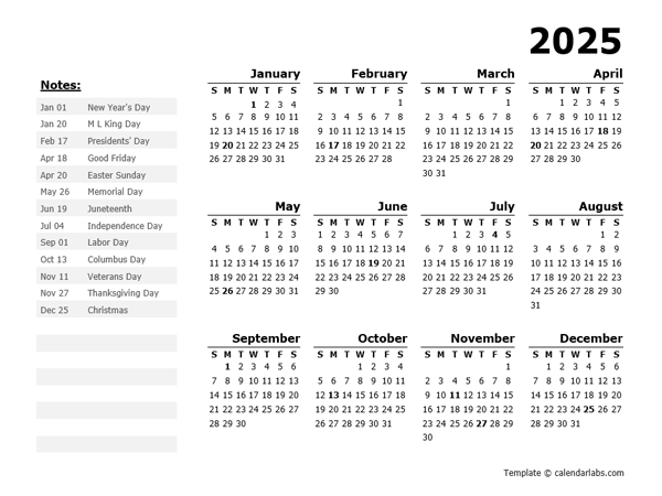 2025 Holiday Calendar Pdf Images Andrew McCaughey