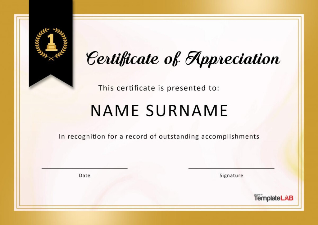 26 Free Certificate Of Appreciation Templates And Letters