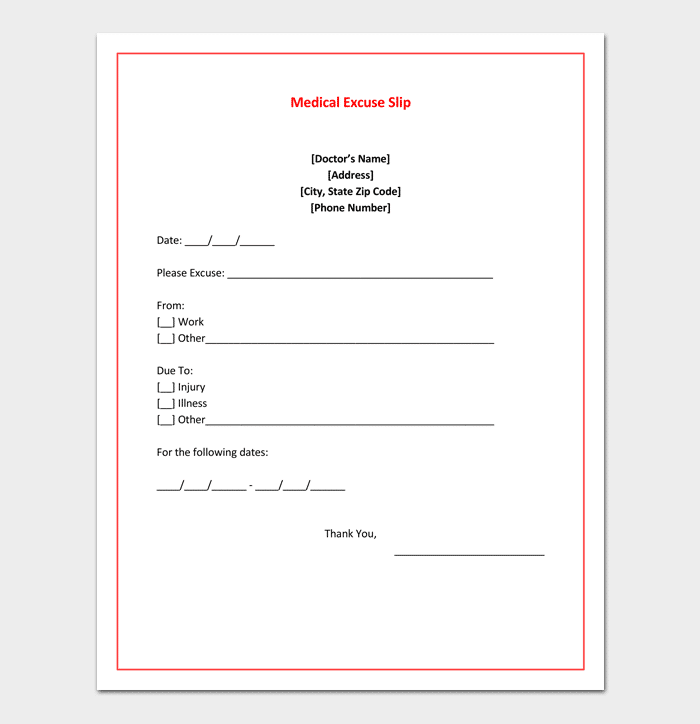 29 Free Doctor 39 s Note Templates For School Work Word PDF 