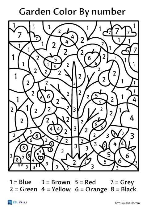 29 Free PDF Color By Number Printables ESL Vault