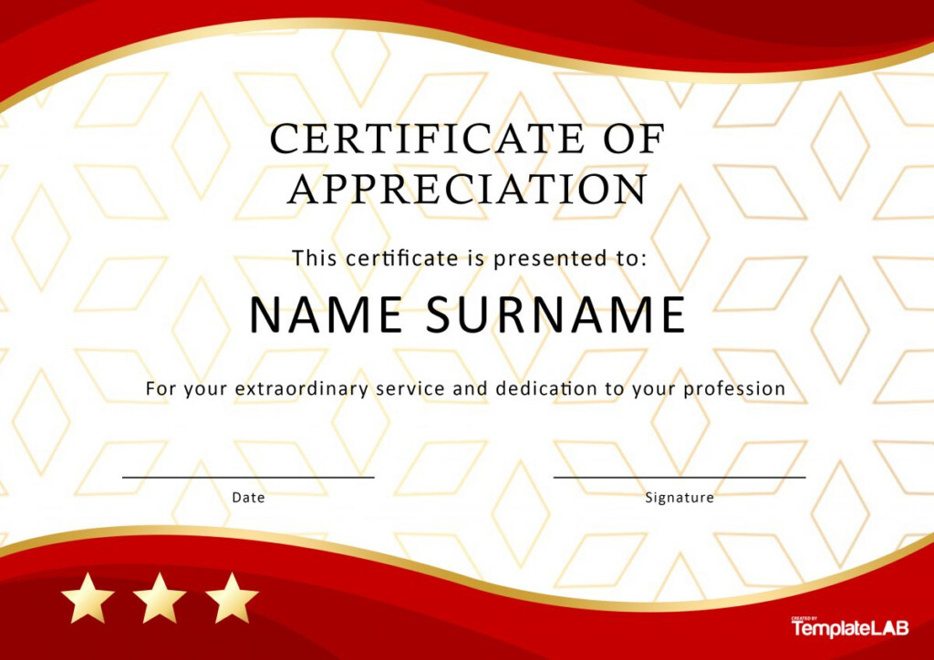 30 Free Certificate Of Appreciation Templates And Letters