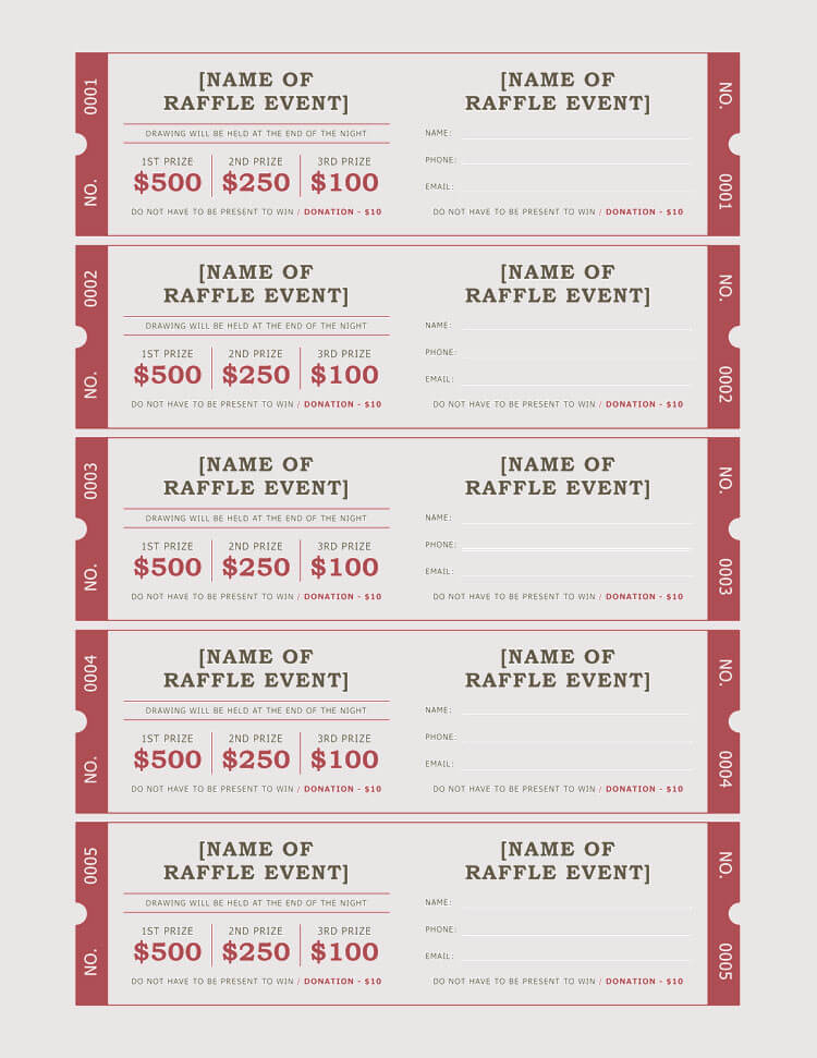 45 Free Raffle Ticket Templates Make Your Own Tickets