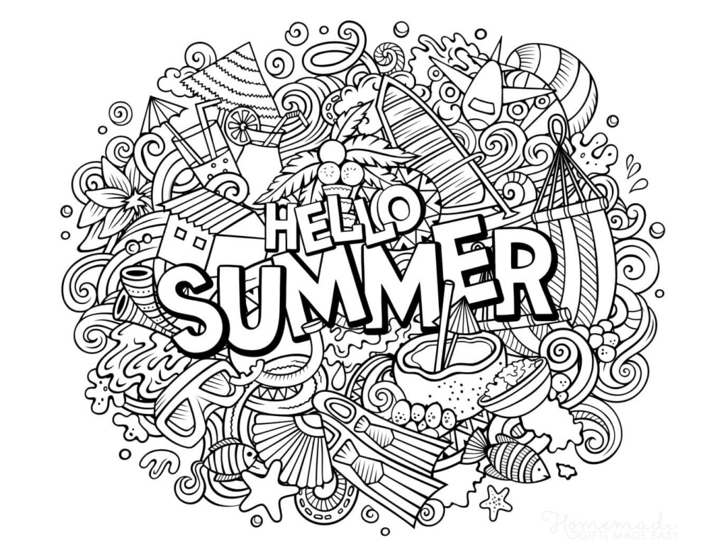 45 Printable Summer Coloring Pages For Adults Kids Happier Human