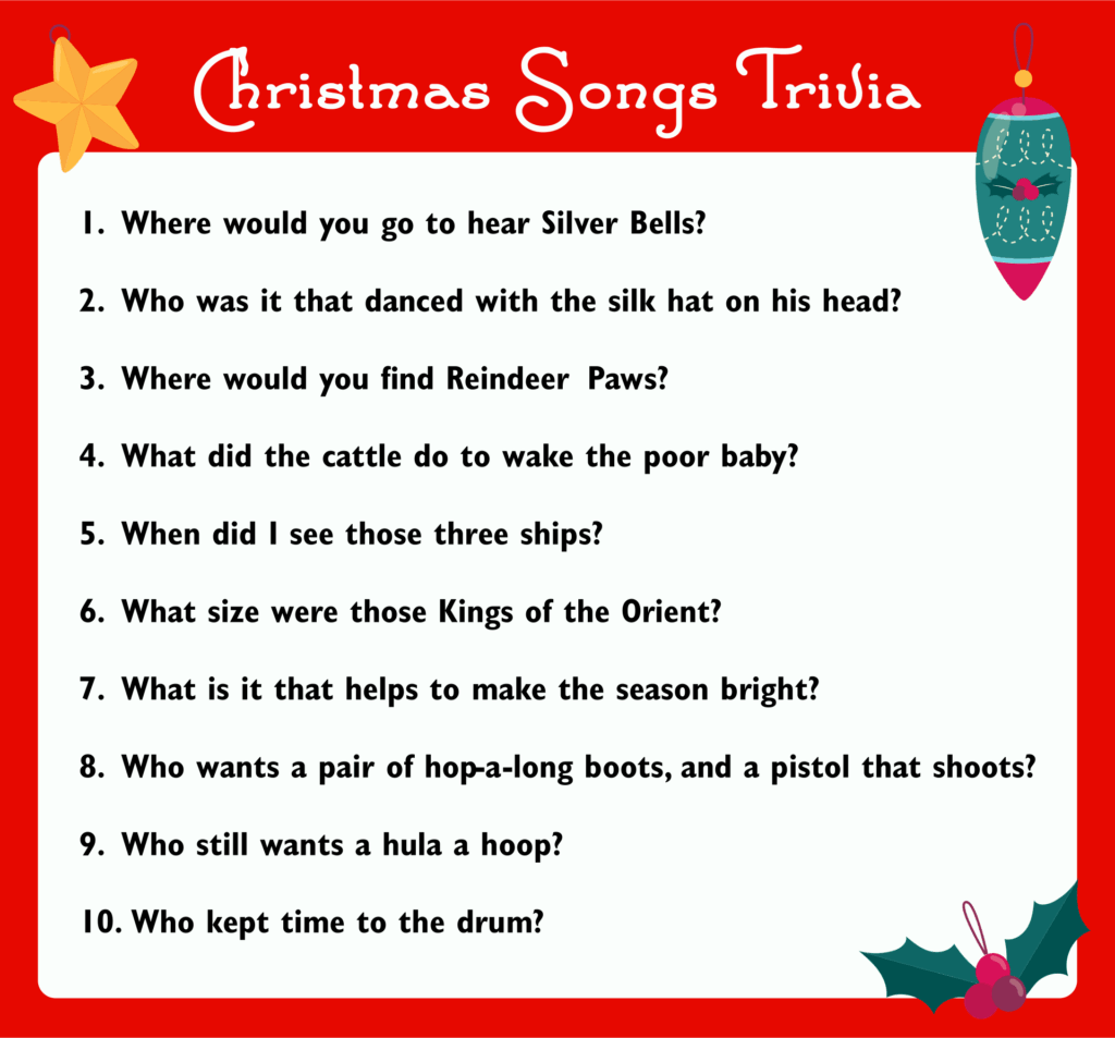 5 Best Images Of Printable Christmas Carol Trivia Printable Christmas 