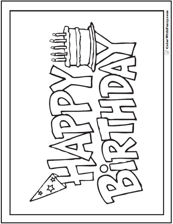 55 Birthday Coloring Pages Printable And Digital Coloring Pages