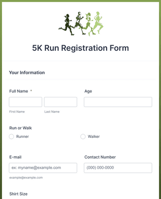 5K Run Registration Template Form Template Jotform