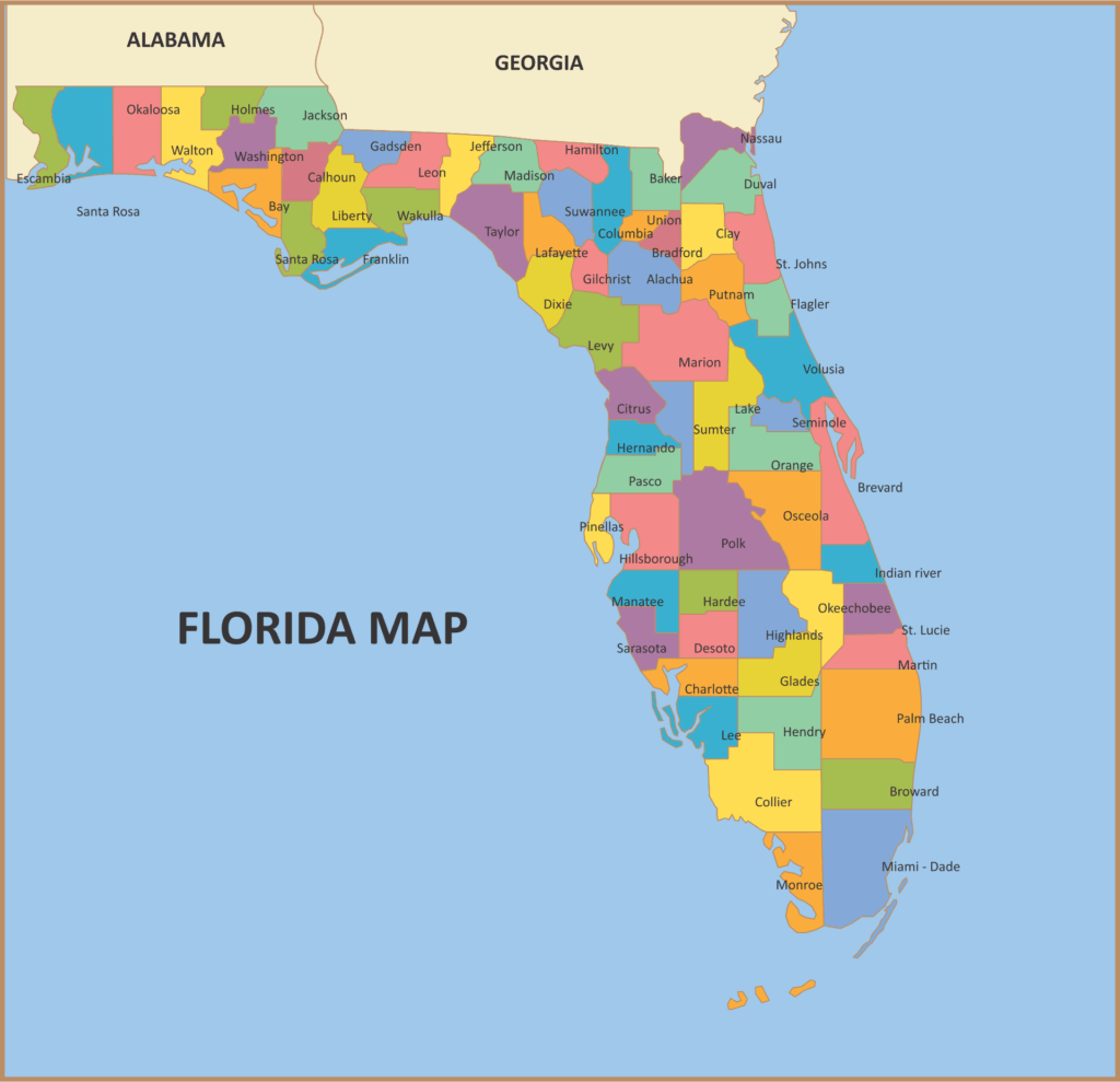 6 Best Images Of Florida State Map Printable Printable Florida Map 