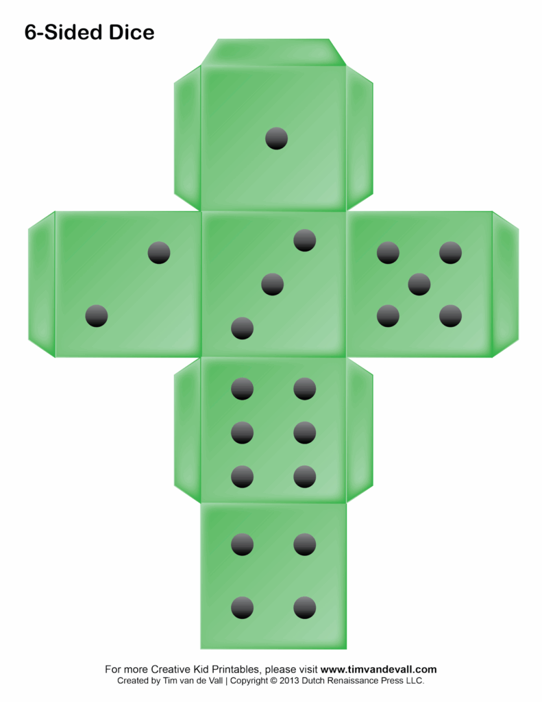 7 Best Images Of Printable Dice Template With Dots Printable 