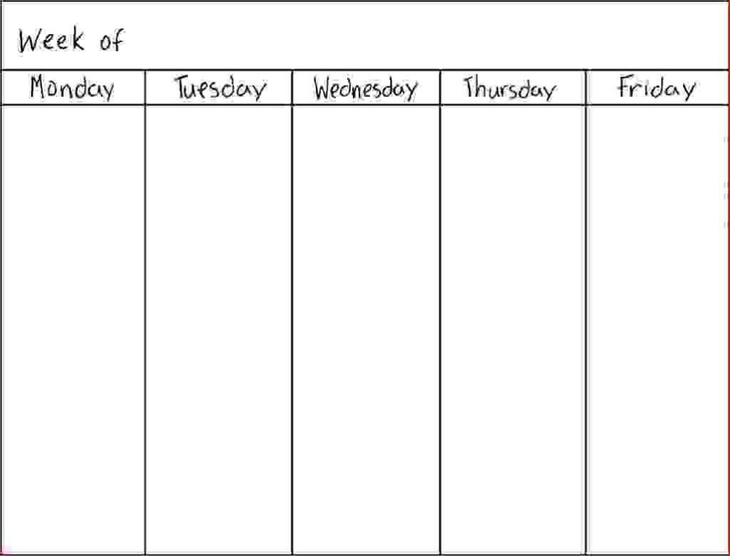 7 Day Printable Weekly Calendar
