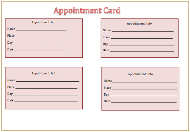 76 Creative Free Printable Appointment Card Template PSD File For Free 