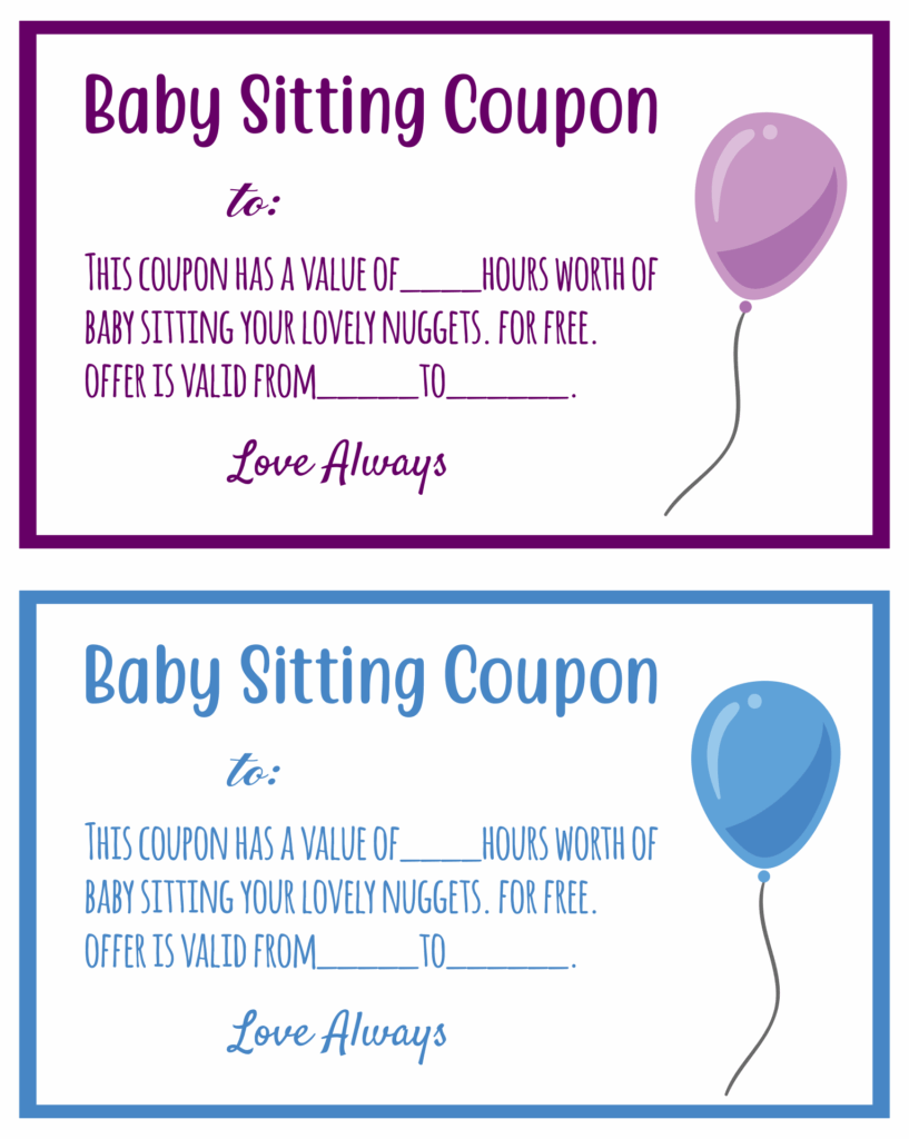8 Best Images Of Printable Babysitting Voucher Template Free 