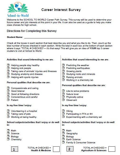 9 Free Sample Career Assessment Survey Printable Samples