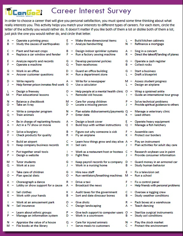 9 Free Sample Career Assessment Survey Printable Samples