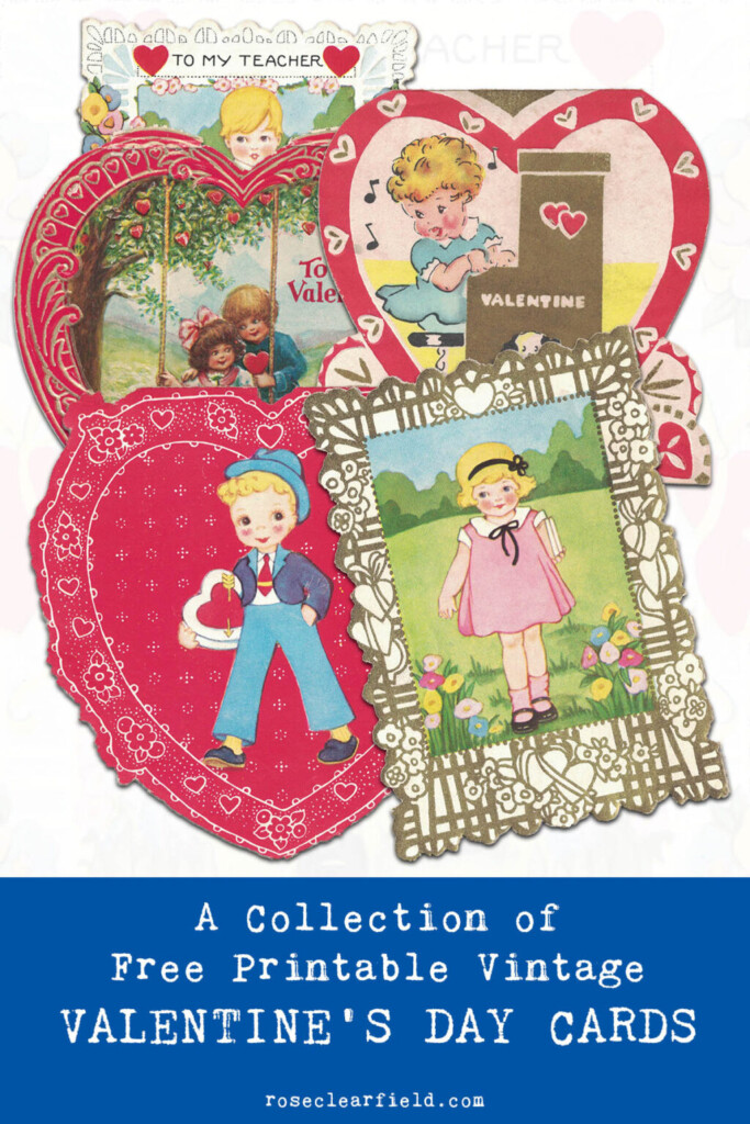 A Collection Of Free Printable Vintage Valentine 39 s Day Cards Rose 