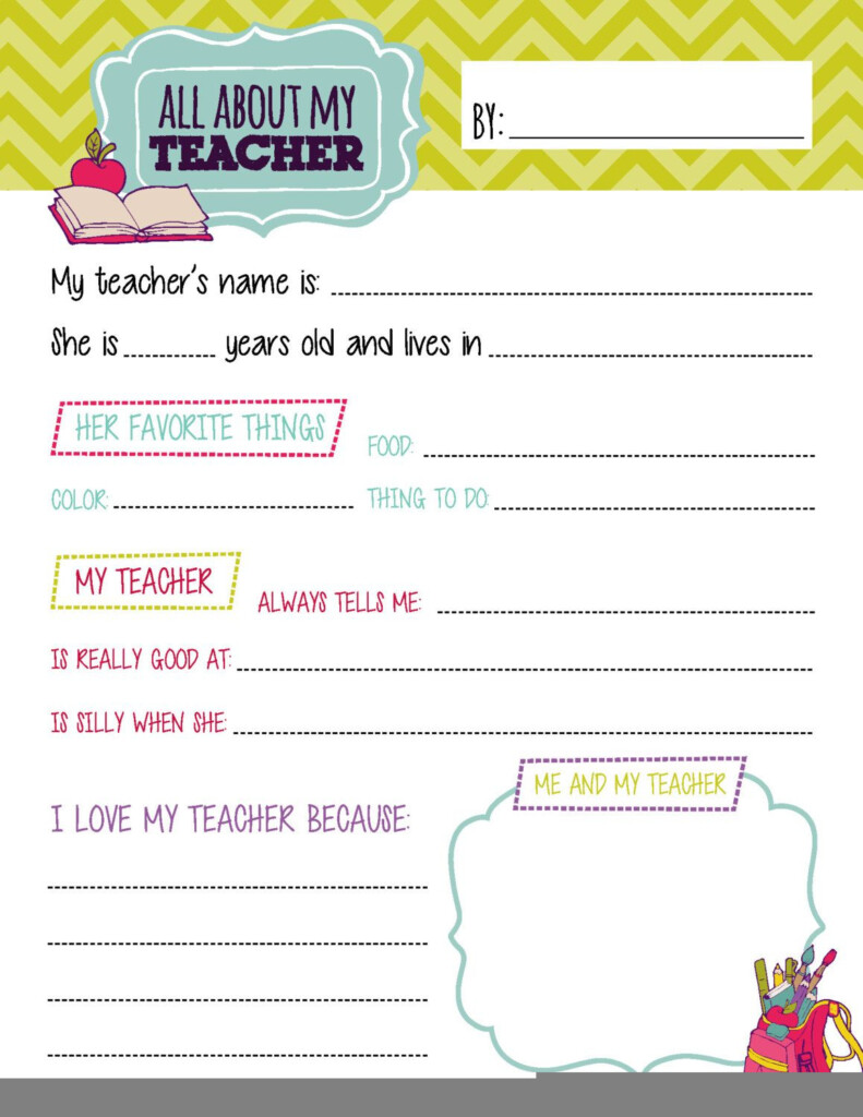 About My Teacher Printable