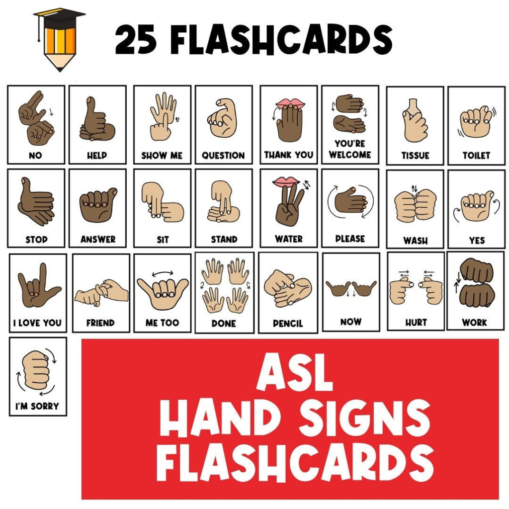 Asl Flash Cards Printable For Adults