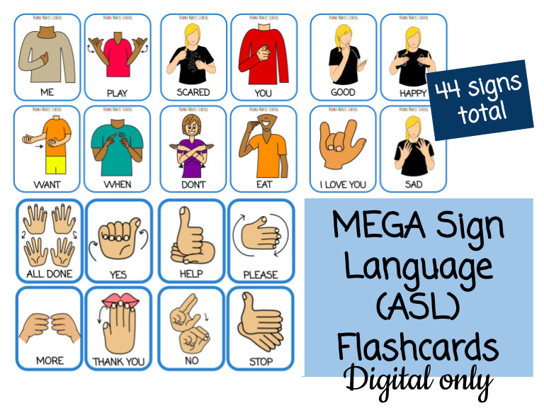 Asl Printable Flash Cards