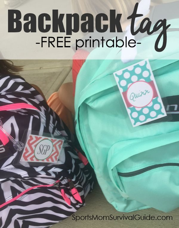 Back To School Free Backpack Tag Printables SportsMomSurvivalGuide
