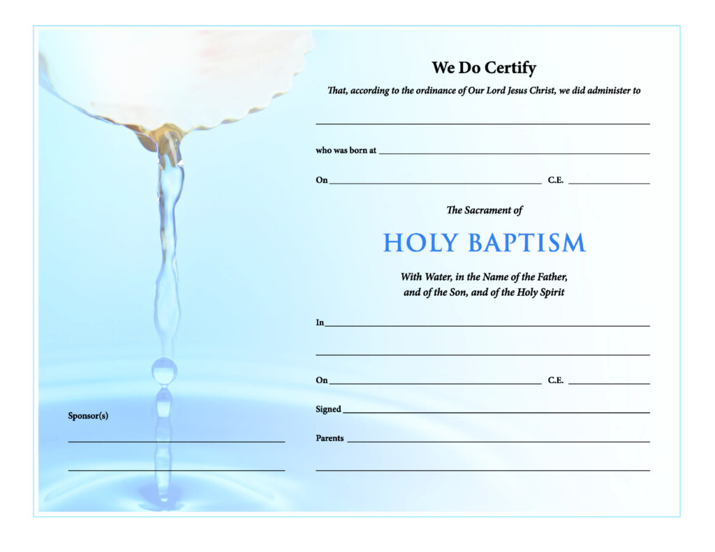 Baptism Certificate Template Free