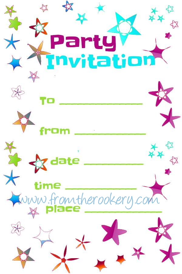 Blank Free Printable Birthday Invitation Templates