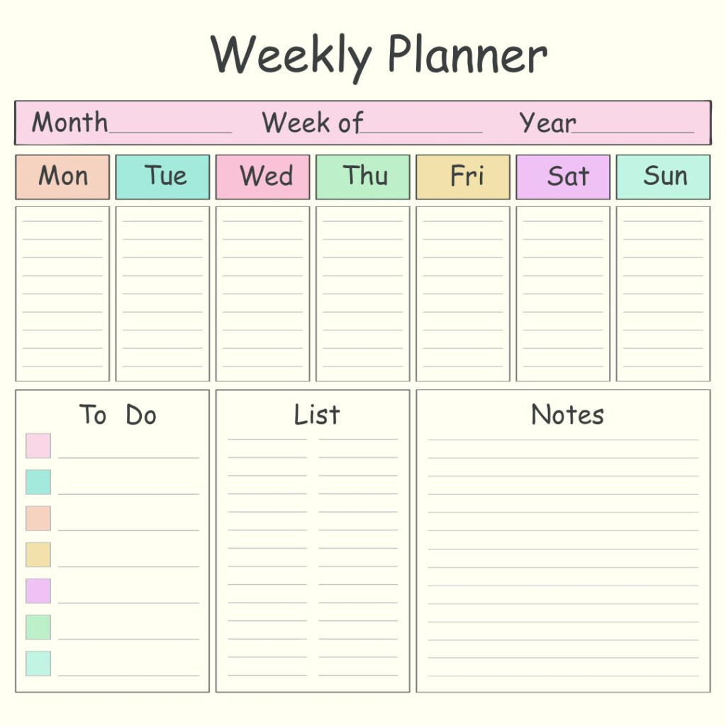 Blank Weekly Calendars Templates 10 Free PDF Printables Printablee