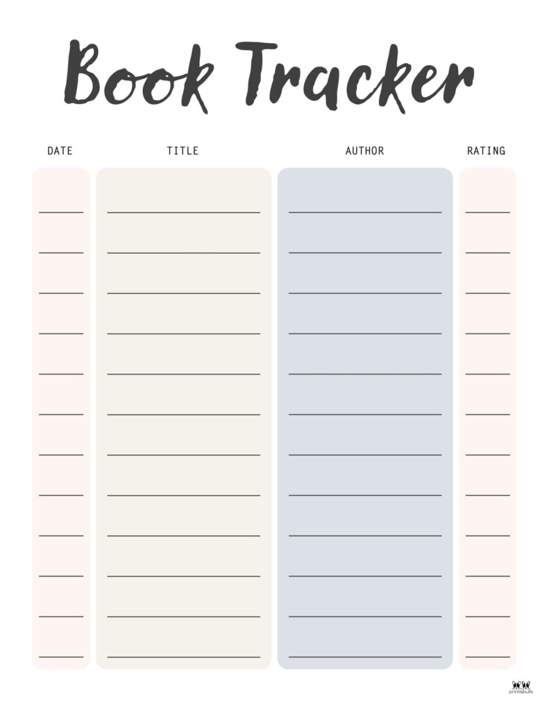 Book Trackers 15 FREE Trackers Printabulls