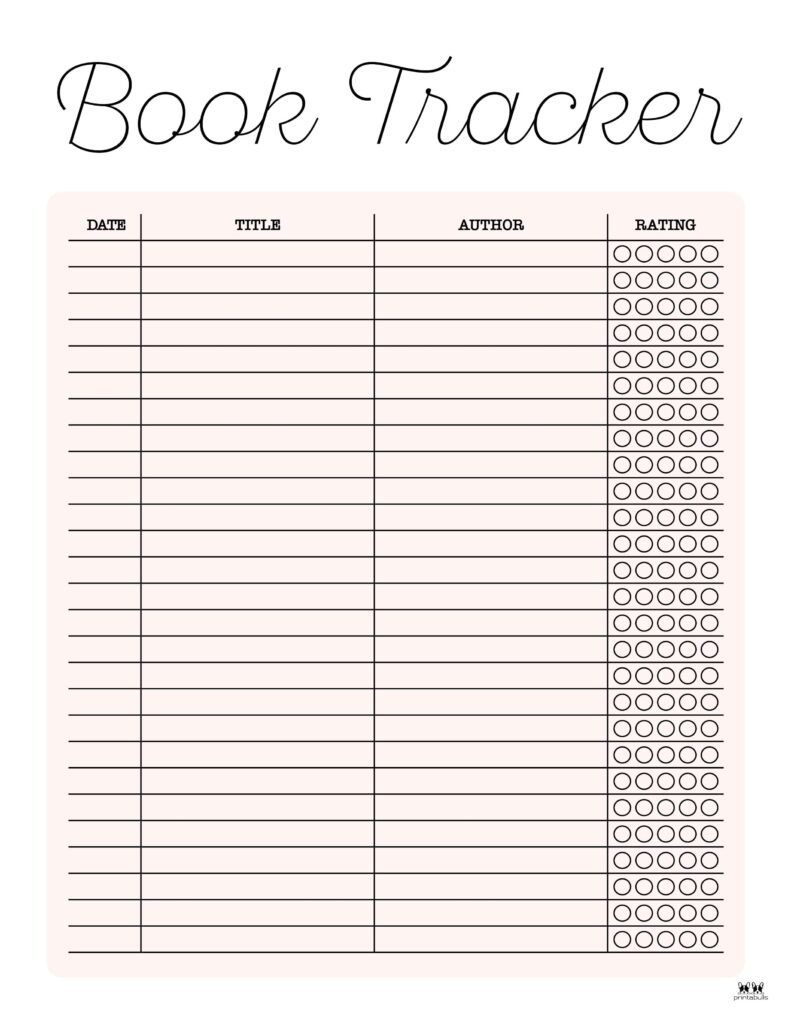 Book Trackers 15 FREE Trackers Printabulls