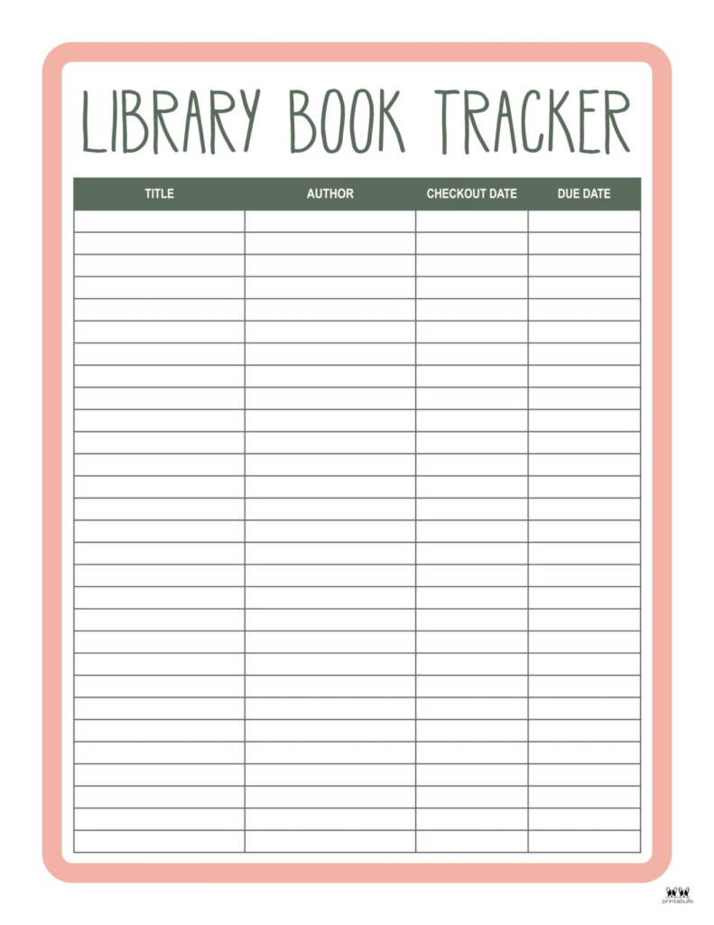 Book Trackers 15 FREE Trackers Printabulls