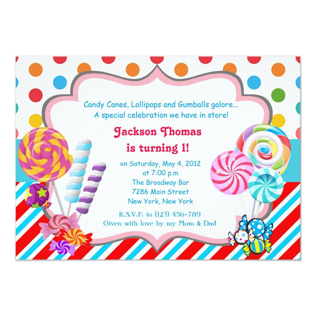 Candy Themed Birthday Party Invitations Printable Free Printable 