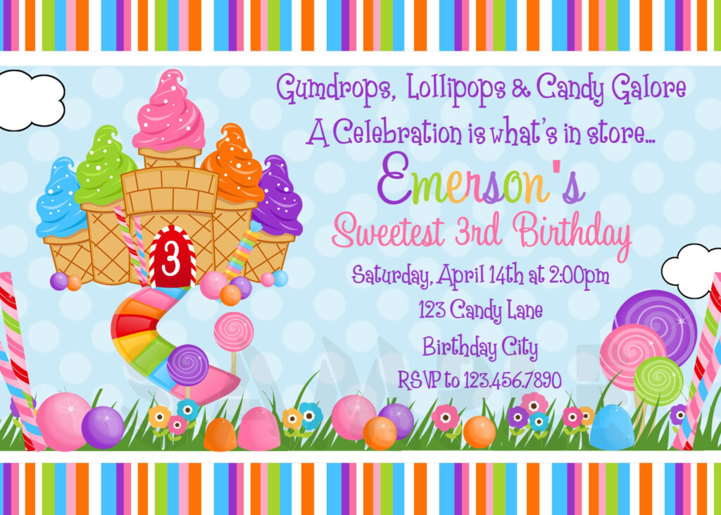 Candyland Birthday Invitations Free Printable Printable Templates