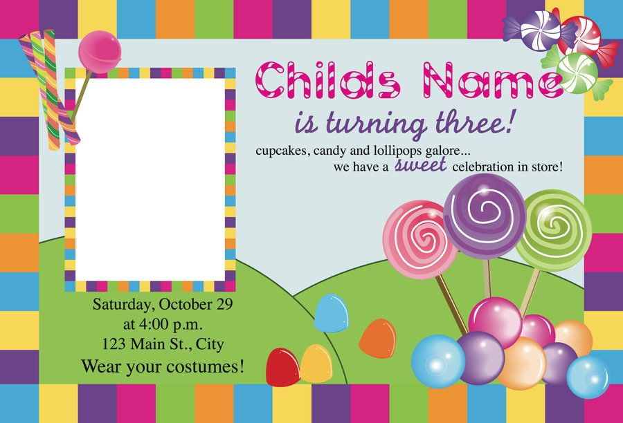 Candyland Birthday Invitations Free Printable Printable Templates
