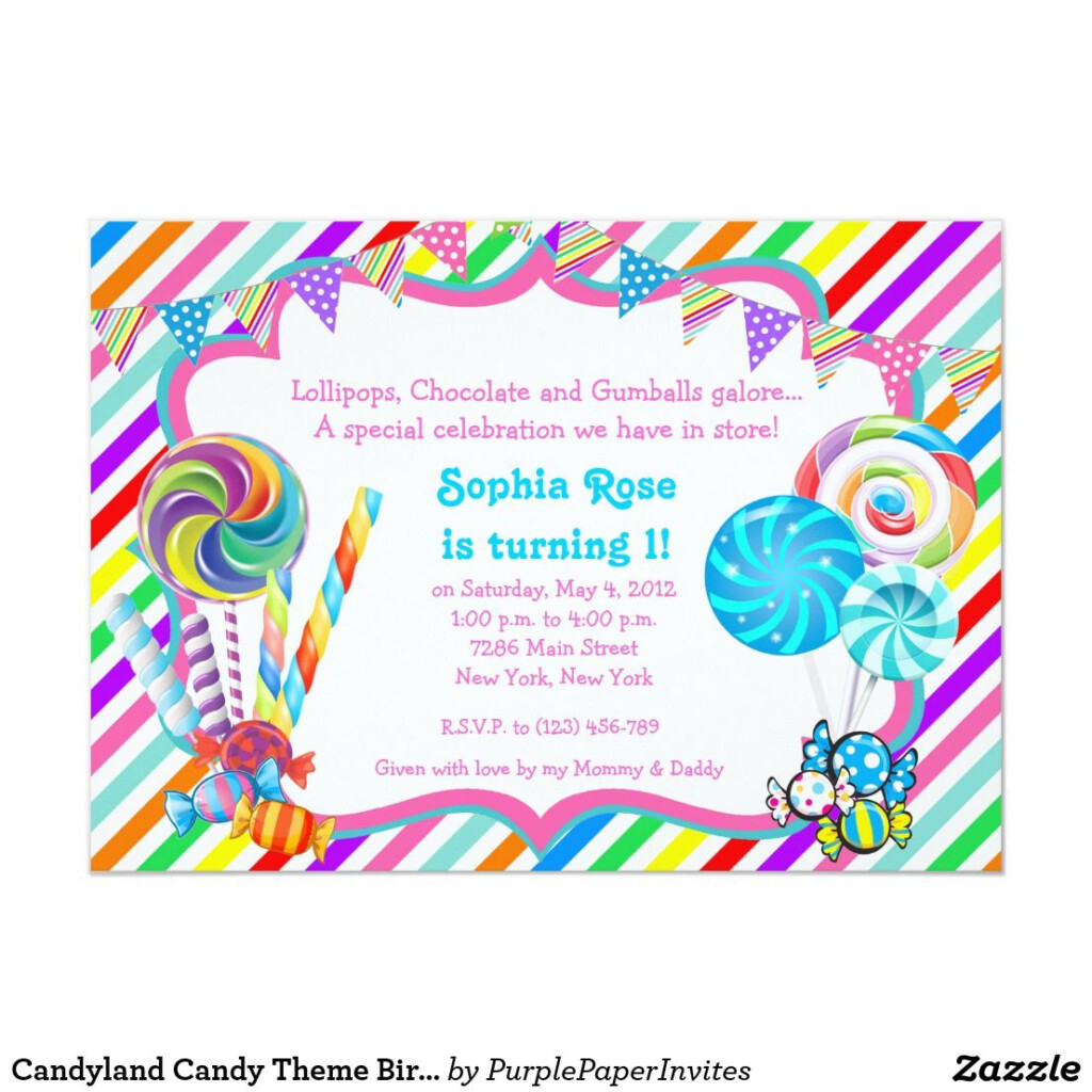 Candyland Inspired Printable Birthday Invitation Cand Vrogue co