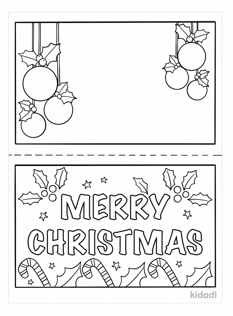 Christmas Card Coloring Pages Printable