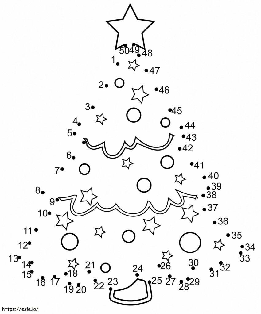 Christmas Dot To Dot Coloring Pages Printable Free Templates