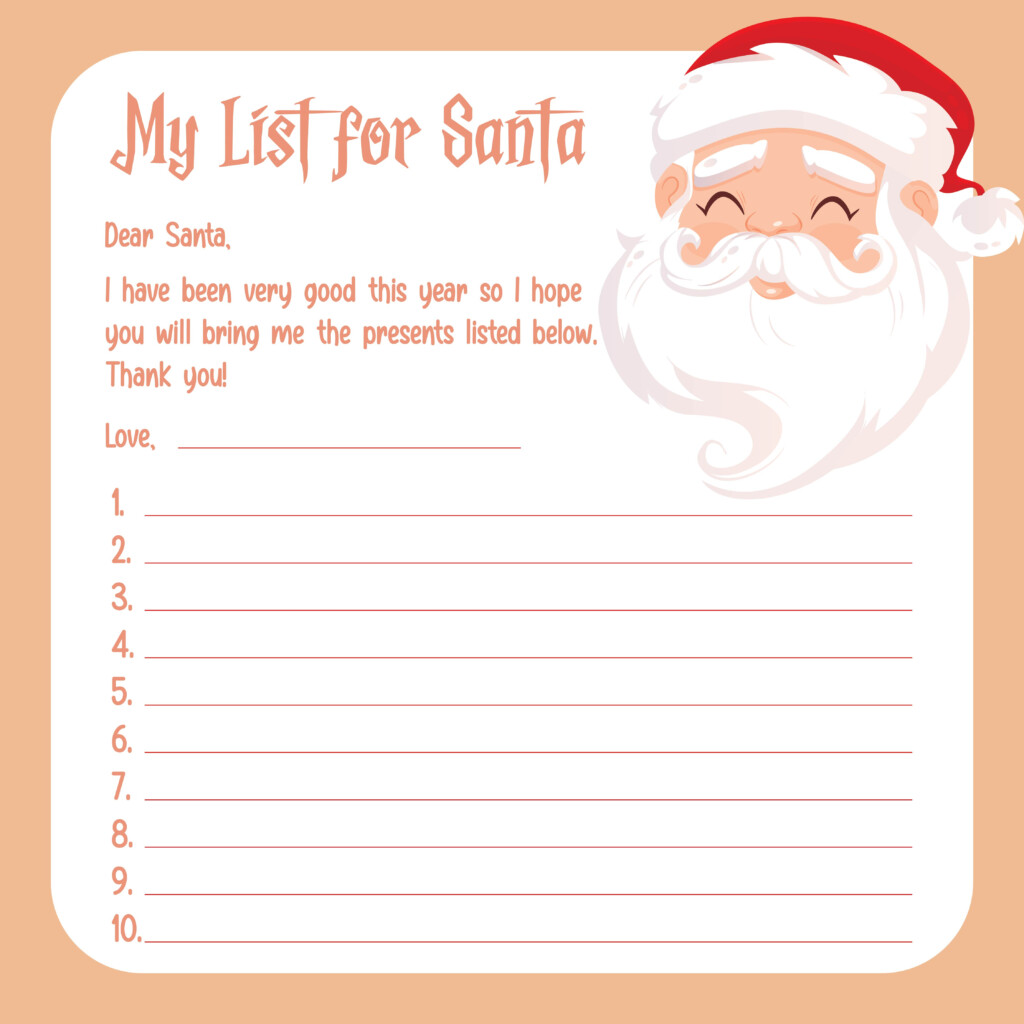 Christmas List For Santa 13 Free PDF Printables Printablee