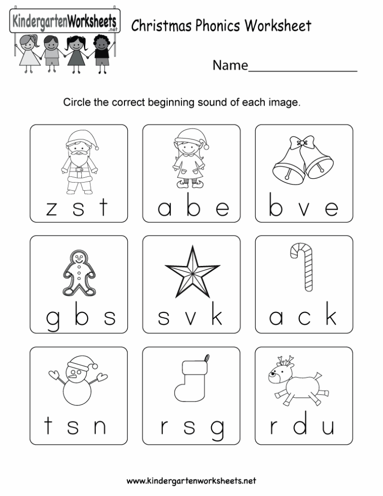 Christmas Phonics Worksheet Free Kindergarten Holiday Worksheet 