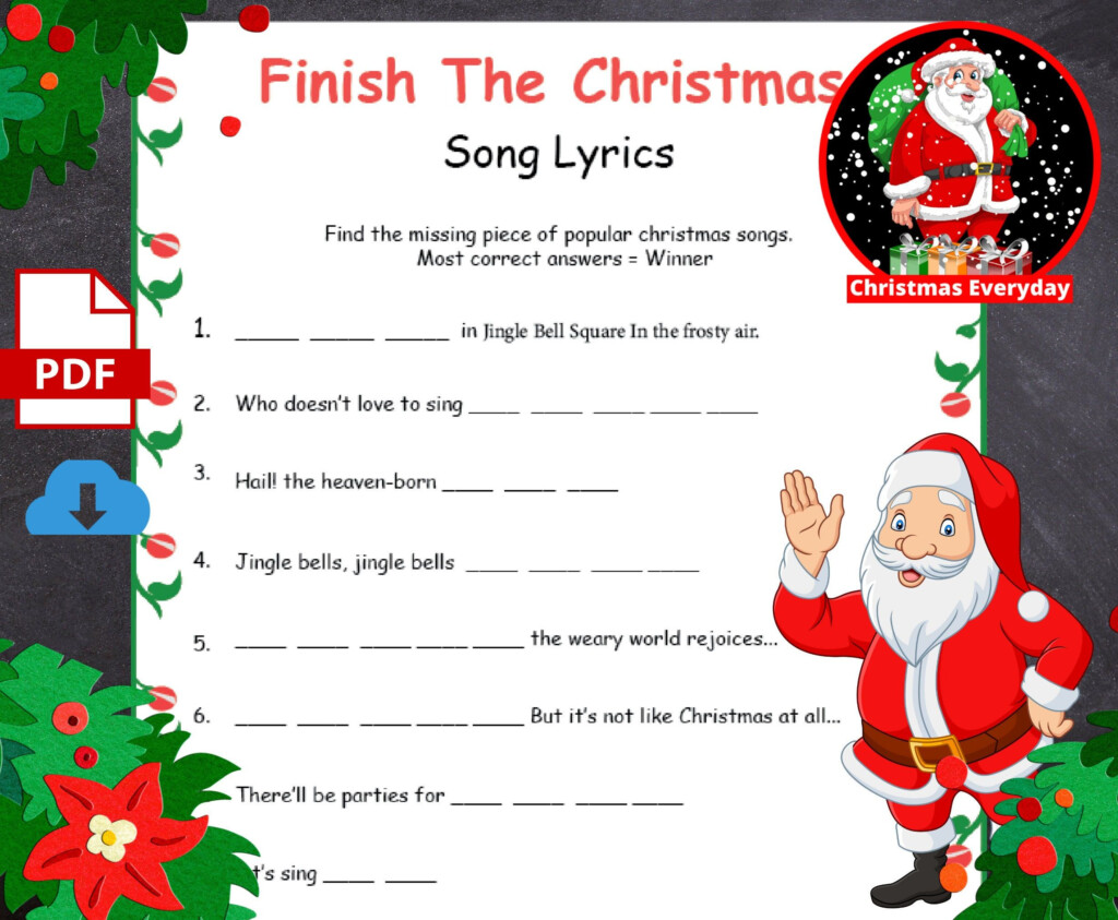 Christmas Song Trivia Printable Printable Templates Free