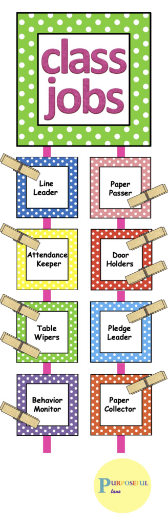 Classroom Job Chart Free Printable Printable Word Searches