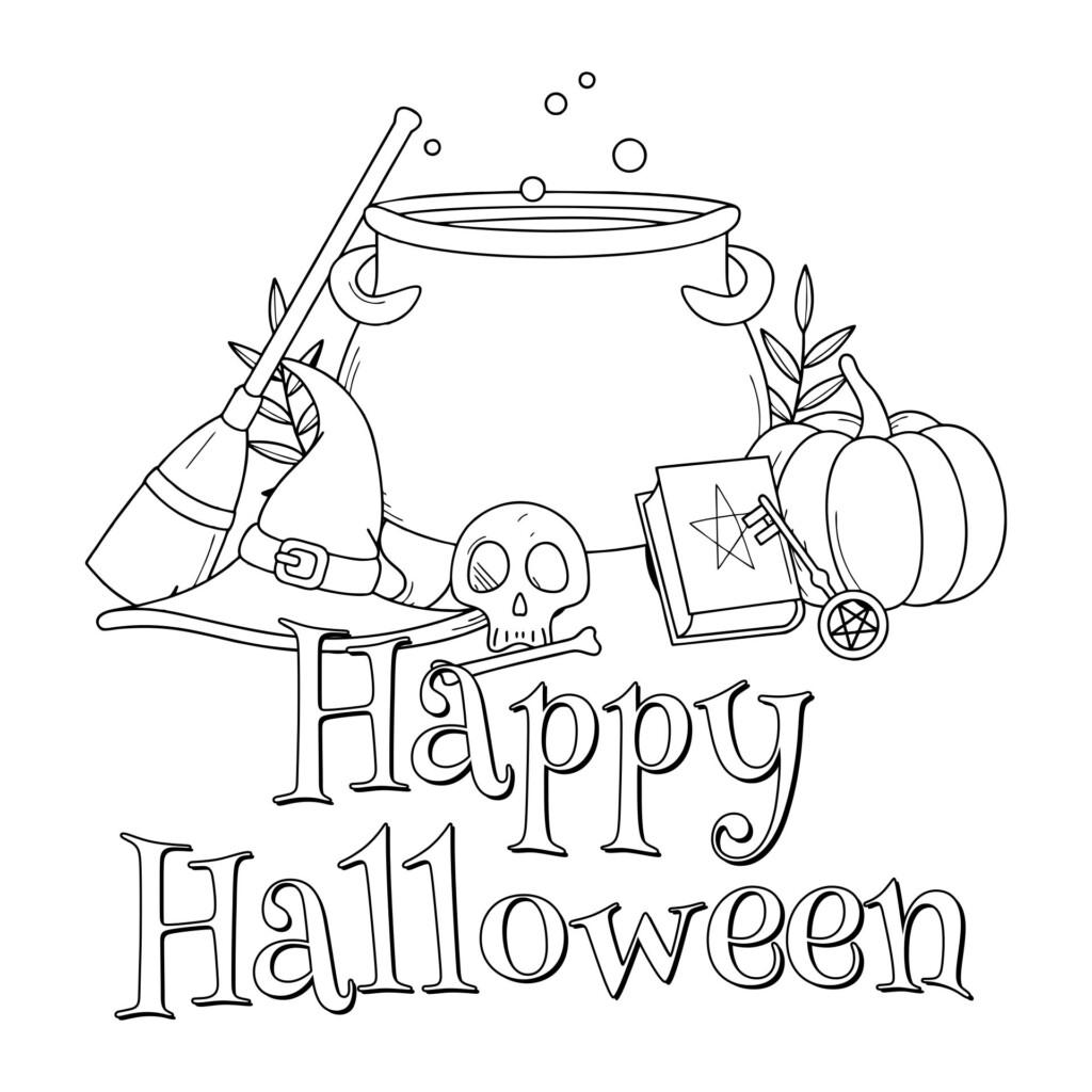 Collection Of Happy Halloween Coloring Page Free Printable