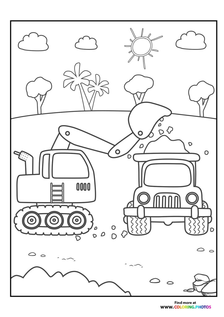Construction Site Coloring Pages For Kids