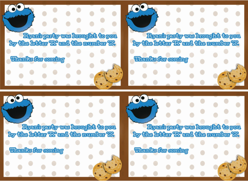 Cookie Monster Labels Party Food Labels Sesame By CMLDesigns
