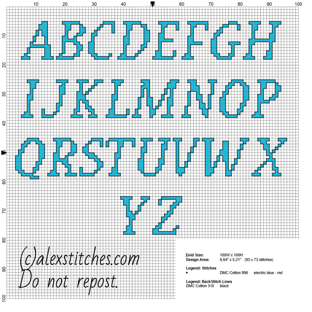 Cross Stitch Alphabets Free Printable Printable Calendars AT A GLANCE