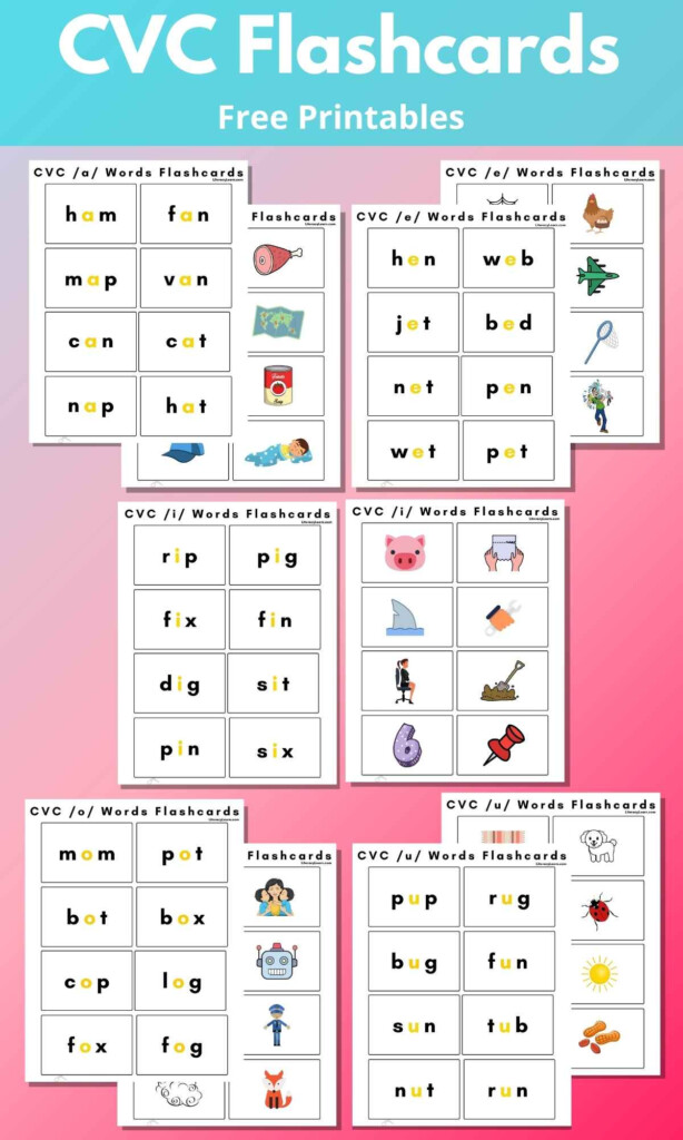 Cvc Flashcards Free Printable Printable Templates